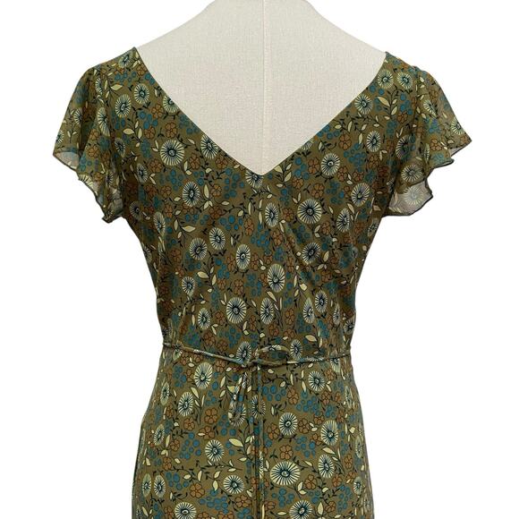 Vintage Y2K Jump Green Floral Bias-Cut Midi Fairy Slip Dress Women's size M - Picture 5 of 6